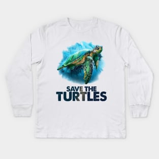 Save The Turtles! Clean Ocean Gift Kids Long Sleeve T-Shirt